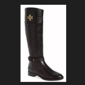 Tory Burch Everly Boot Calf Leather, Black, Size 9